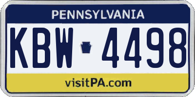 PA license plate KBW4498
