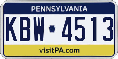 PA license plate KBW4513
