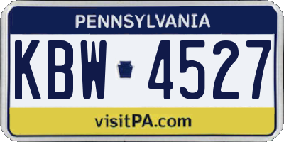 PA license plate KBW4527