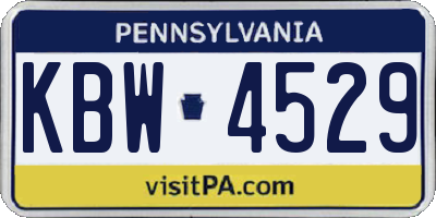 PA license plate KBW4529