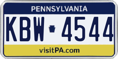 PA license plate KBW4544