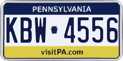 PA license plate KBW4556