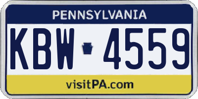 PA license plate KBW4559