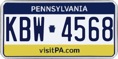 PA license plate KBW4568