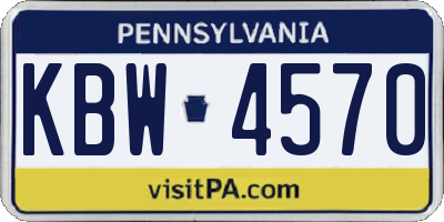 PA license plate KBW4570