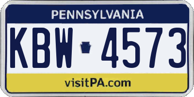 PA license plate KBW4573