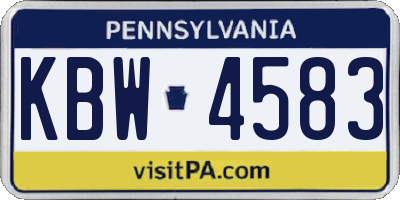 PA license plate KBW4583