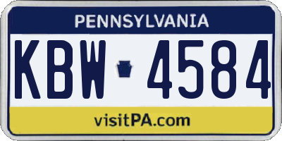 PA license plate KBW4584