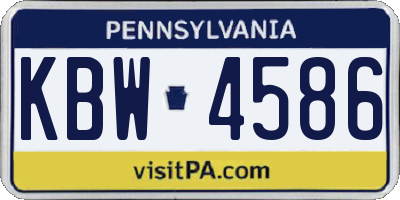 PA license plate KBW4586