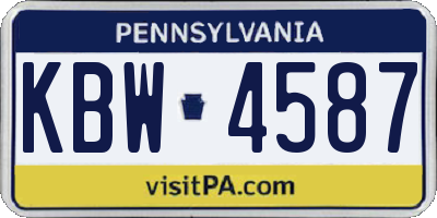 PA license plate KBW4587