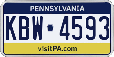 PA license plate KBW4593
