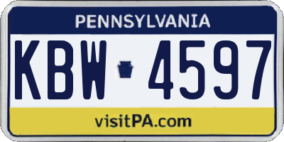 PA license plate KBW4597