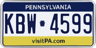 PA license plate KBW4599