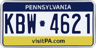 PA license plate KBW4621
