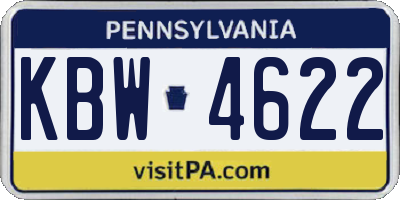 PA license plate KBW4622