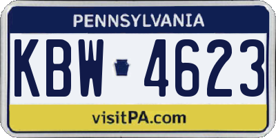 PA license plate KBW4623