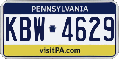 PA license plate KBW4629