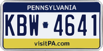 PA license plate KBW4641