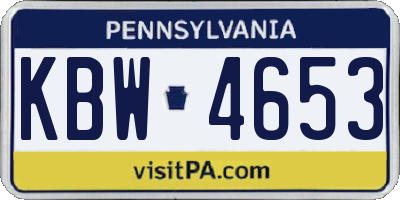 PA license plate KBW4653