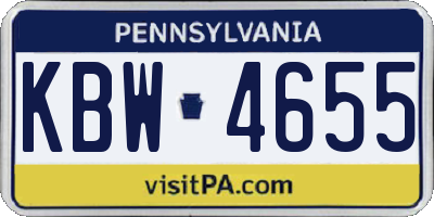 PA license plate KBW4655