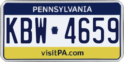 PA license plate KBW4659