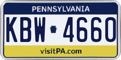 PA license plate KBW4660
