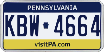 PA license plate KBW4664