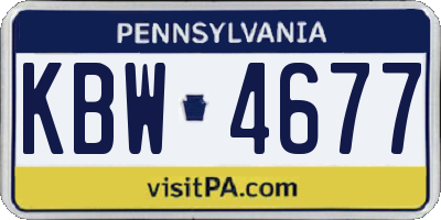 PA license plate KBW4677