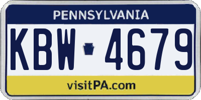PA license plate KBW4679