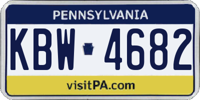 PA license plate KBW4682