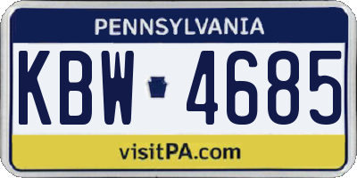 PA license plate KBW4685