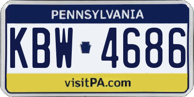 PA license plate KBW4686