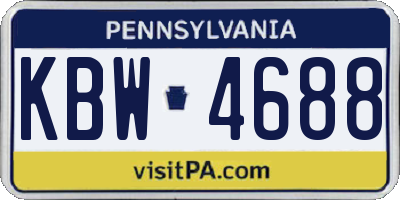 PA license plate KBW4688