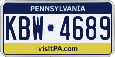 PA license plate KBW4689