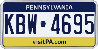 PA license plate KBW4695