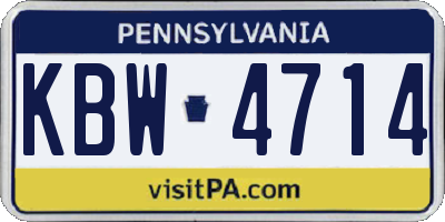PA license plate KBW4714