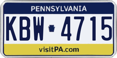 PA license plate KBW4715