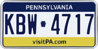 PA license plate KBW4717