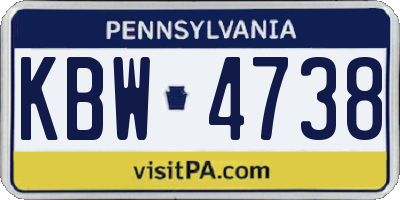 PA license plate KBW4738