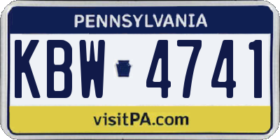PA license plate KBW4741