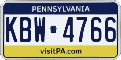 PA license plate KBW4766