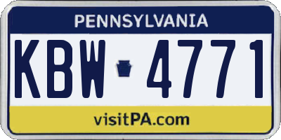 PA license plate KBW4771