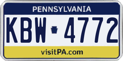 PA license plate KBW4772
