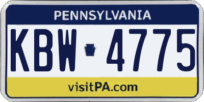 PA license plate KBW4775