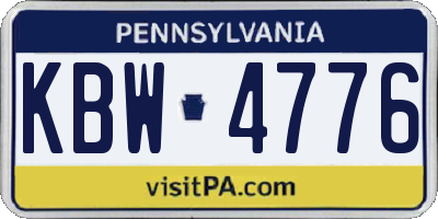 PA license plate KBW4776