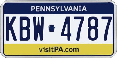 PA license plate KBW4787