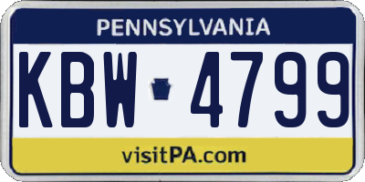 PA license plate KBW4799