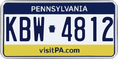 PA license plate KBW4812