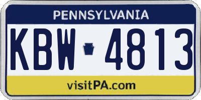 PA license plate KBW4813
