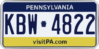 PA license plate KBW4822